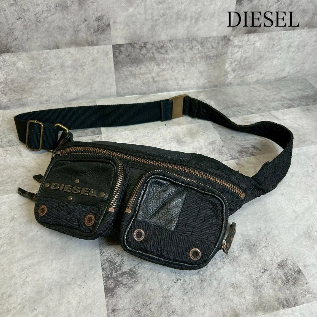 希少□DIESEL BLACK GOLD オールレザー 2WAYショルダーバッグ diesel