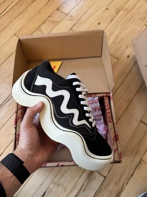 MSCHF Wavy Baby x Tyga Low Top Black White Lace Up Skate Sneaker 2022