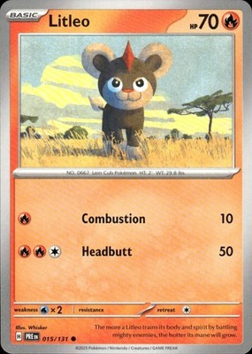 Litleo 015/131 Common Prismatic Evolutions Pokemon Near Mint