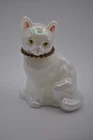Fenton Iridescent Calendar Cat Opalescent February Purple Crystal Collar