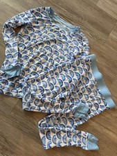 Little Sleepies Blue Rainbow Bamboo Pajama Set Toddler 3T Play Condition