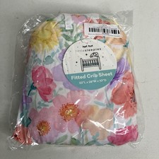 Little Sleepies WATERCOLOR MEADOW Floral Standard Crib Sheet NEW 