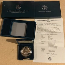 1997-P Proof Botanic Garden Commemorative Silver Dollar 1 Oz OGP COA 90% Silver