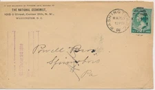 The National Economist Washington DC 1889 cover Springboro PA Maltese Cross Fanc