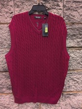 New Nwt Y2k Cypress Link Golf Sweater Vest Men's XL Wine Cable Sportsware 59.50