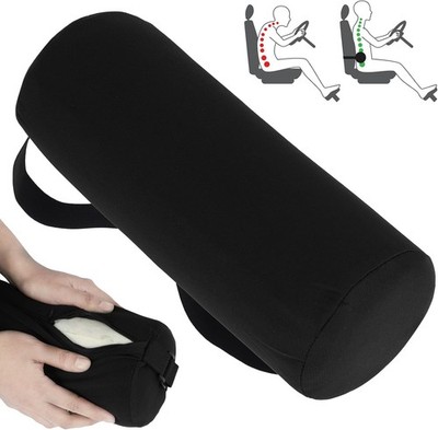 Memory Foam Lendenwirbelkissen für Unterrückenstütze 28x12cm schwarz mit