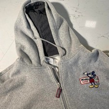 Disney Store Mickey Mouse 1928 Gray Zip Hoodie Sweatshirt XL Fleece Lined