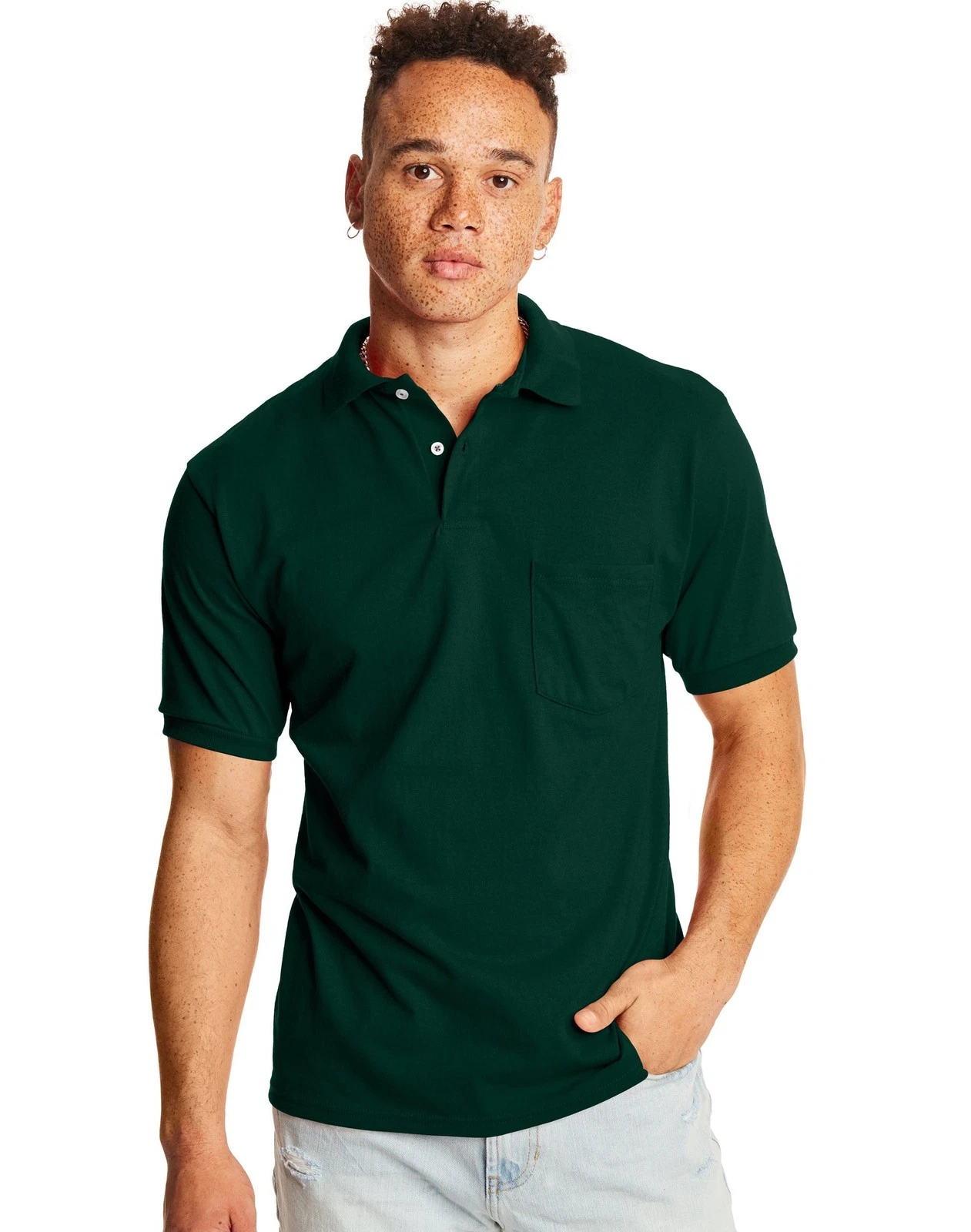 Hanes EcoSmart Men's Pocket Polo Shirt, 2-Pack
Opens in a new window or tab