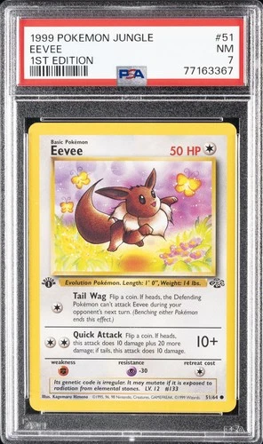 1999 POKEMON JUNGLE 1ST ED #51 EEVEE PSA 7