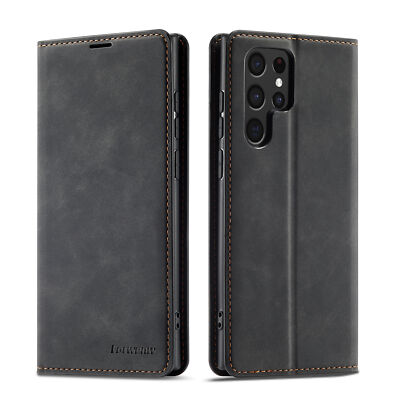 For Samsung S23 Ultra S22 Plus S21 Ultra S20 Leather Case Flip Soft Phone Cover