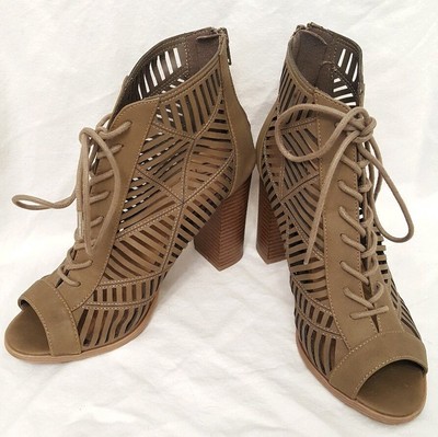 peep toe cutout booties