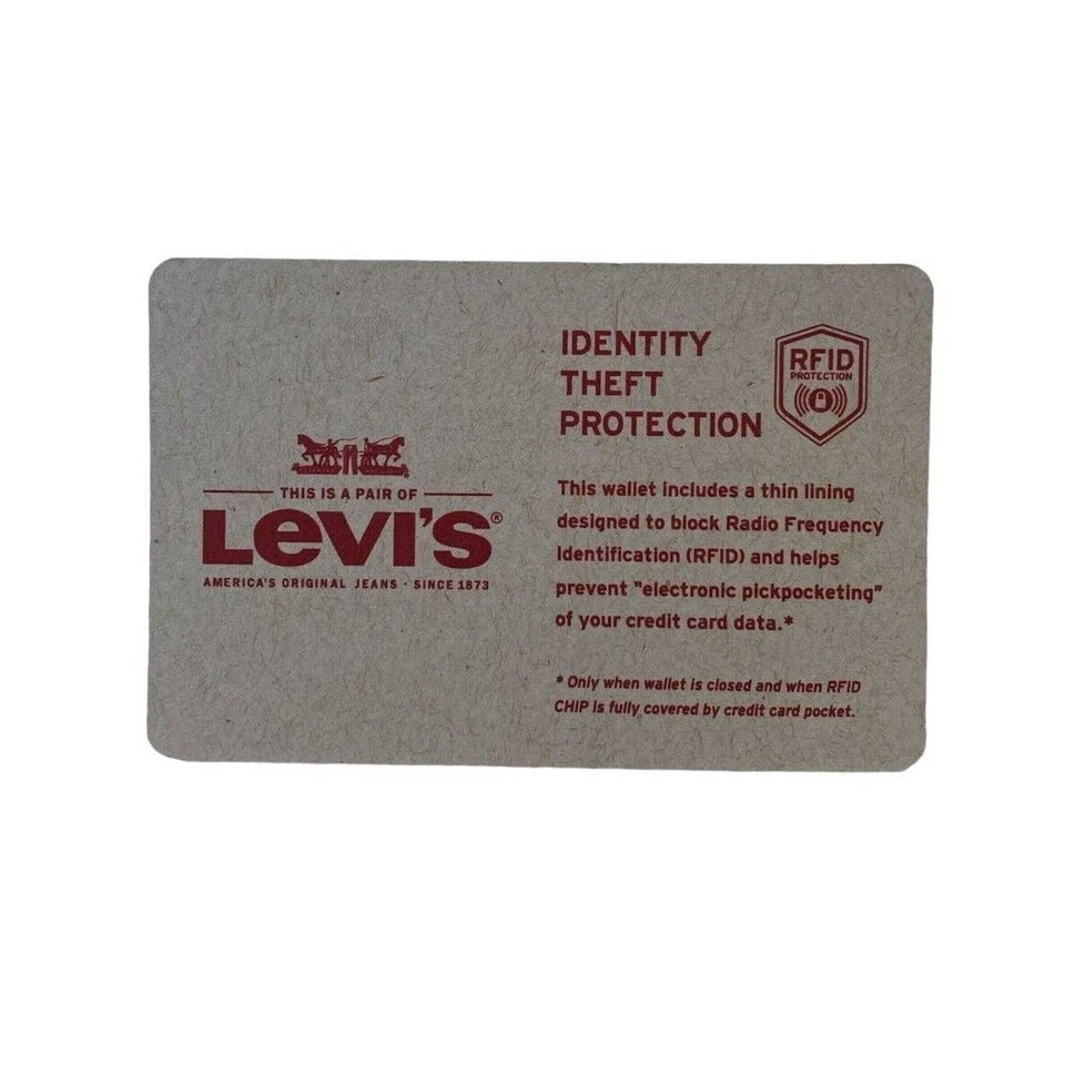 Cartera plegable cosida en relieve antirrobo antirrobo bloqueo RFID 6 ranuras Levi S Foto 4 de 4