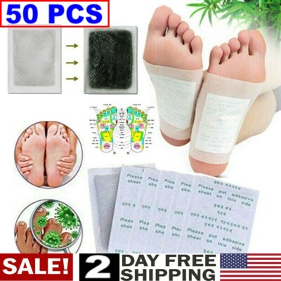 50PCS Detox Foot Pads Patch Detoxify Toxins Adhesive Keeping Fit Health Care USA