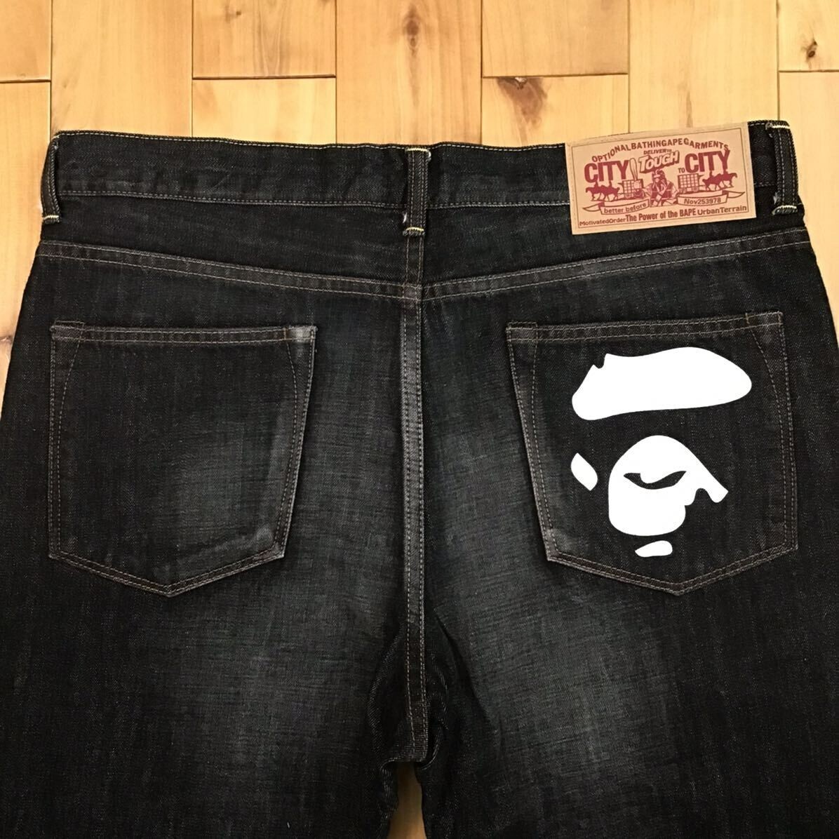 A BATHING APE BAPE TYPE-02 ダメージデニム カモフラ BAPE camo TYPE02 Black Denim Pants A Bathing Ape Size XL | eBay