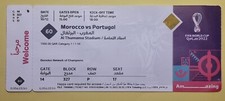 Match 60 Morocco Portugal 2022 FIFA World Cup Ticket Stub with Team Names (Mint)