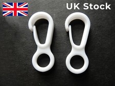 UK SELLER x2 Flag Pole Clip 1.3 inch Plastic Attach To Flagpole Rope Tools WHITE