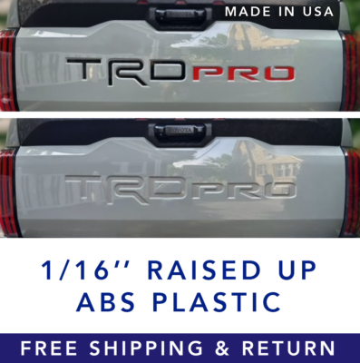 #ad BLACK RED TAILGATE Letters for Toyota Tundra TRD Pro 2022 23 2024 2025 NOT VINYL $35.95