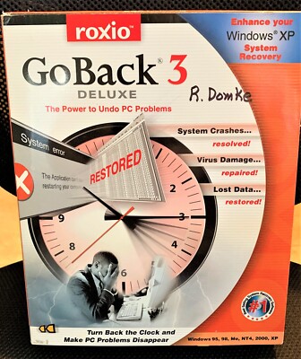 GoBack 3 Deluxe by Roxio - System Recovery Software 2001