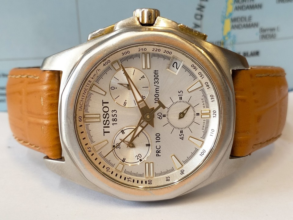TISSOT PRC100 CHRONOGRAPH QUARTZ WHITE DIAL P862/962 SWISS MEN FULL ...