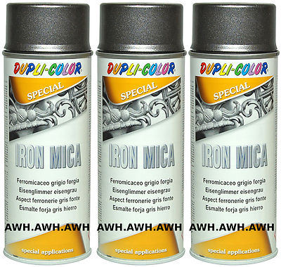 3x400ml Eisenglimmer Korrosionsschutz+Decklack Rostschutz mit Effekt Eisengrau