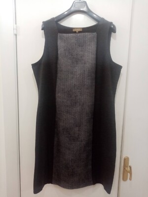Conbipel Kleid Damen Kleid grau schwarz Etuikleid schwere Baumwolle