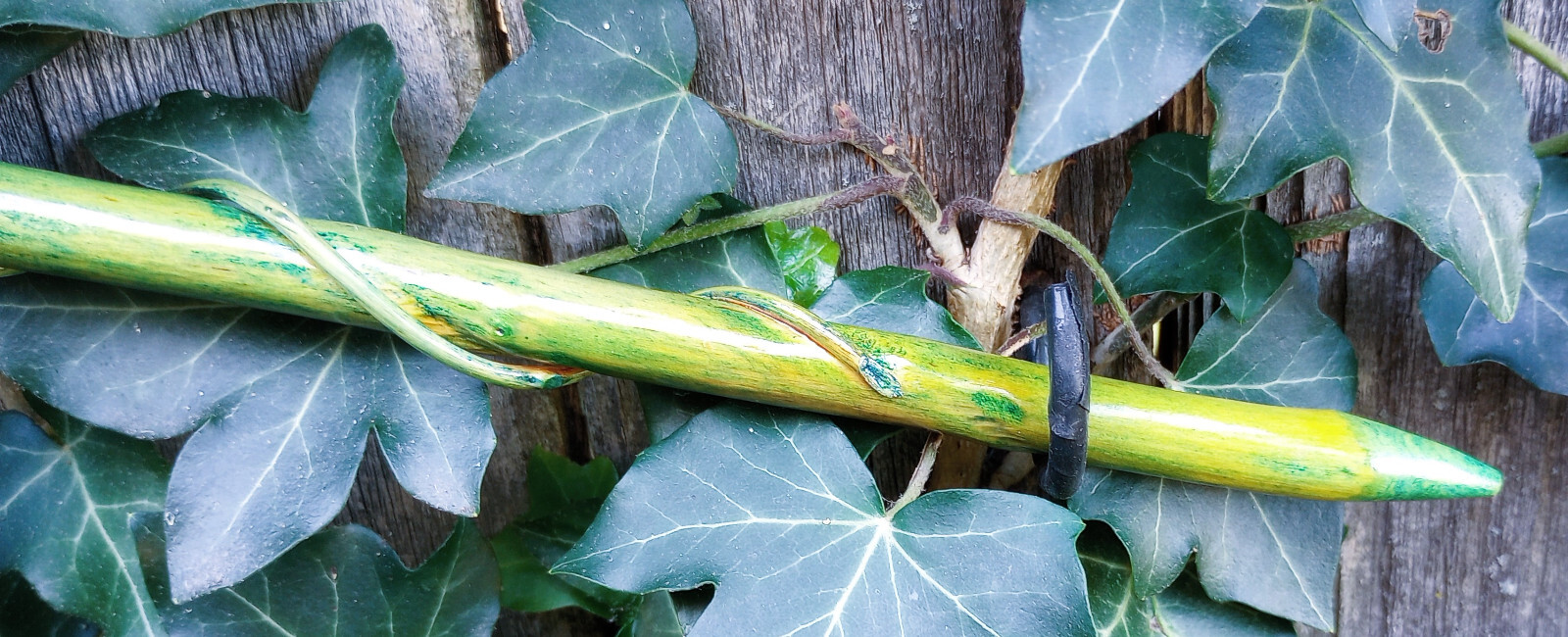 Wand - Natural Vine Twisted - Witch / Wizard - Pagan - Hand Carved - Olive Wood