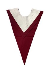 Heavy Duty Pleated Polyester choir stole ivory on burgundy Cambridge