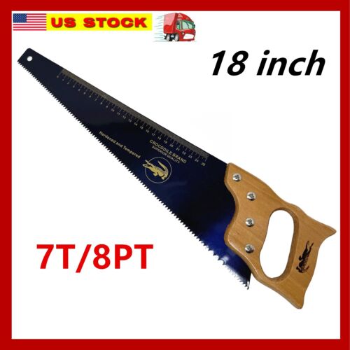 18 Inch Wood Hand Saw, 7 TPI Heavy Duty Wood Saw for Woodworking & Sawing, Black - Picture 1 of 5