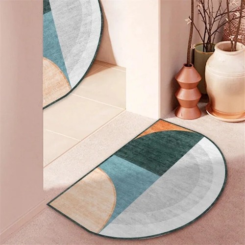 Anti-slip Doormat Dust Semicircle Entrance Mats Proof Area Rug Removable Floor - Picture 24 of 24