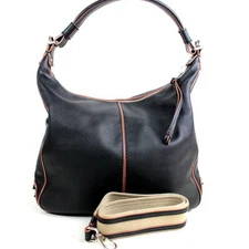 Tod's tote bag, handbag, one-shoulder bag, black x brown, good condition, q164 