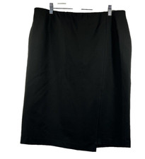 J Jill Womens Skirt Large Ponte Knit Pencil Zipper Front Adjustable Slit Stretch