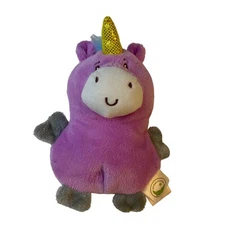 2017 Animal Adventure Small Unicorn Round Chubby Plush Stuffed Animal Lovey