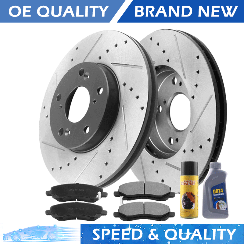 For CHRYSLER 200 SEBRING DODGE CALIBER Front Disc Brake Rotors and Brake Pads