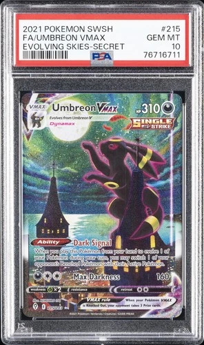 2021 POKEMON SWORD & SHIELD EVOLVING SKIES SECRET FULL ART/UMBREON VMAX PSA 10