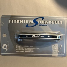 Phiten Titanium sport Bracelet New black white size 7-9