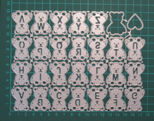 Teddy Bear Alphabet Die Set / A - Z Baby Kids Craft Cutting Die Cutter