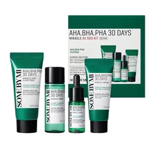 SOME BY MI AHA BHA PHA 30Days Miracle AC SOS Kit - Toner 1.01Oz, Serum 0.33Oz, C