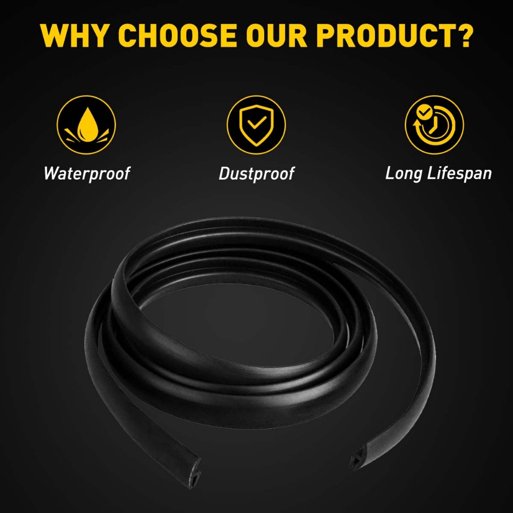 10FT Black Shape Upright Rubber Seal Weather Strip Trim Window Lock Trunk Hood