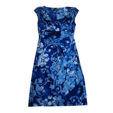 Lauren Ralph Lauren Cowl Neck Floral Slinky Dress Size 10 Knee Length Office