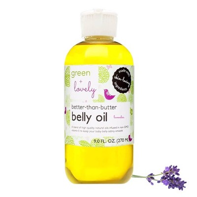 Green + Lovely Better than Butter Belly Oil 9 Fl Oz (Pack of 1), Yellow