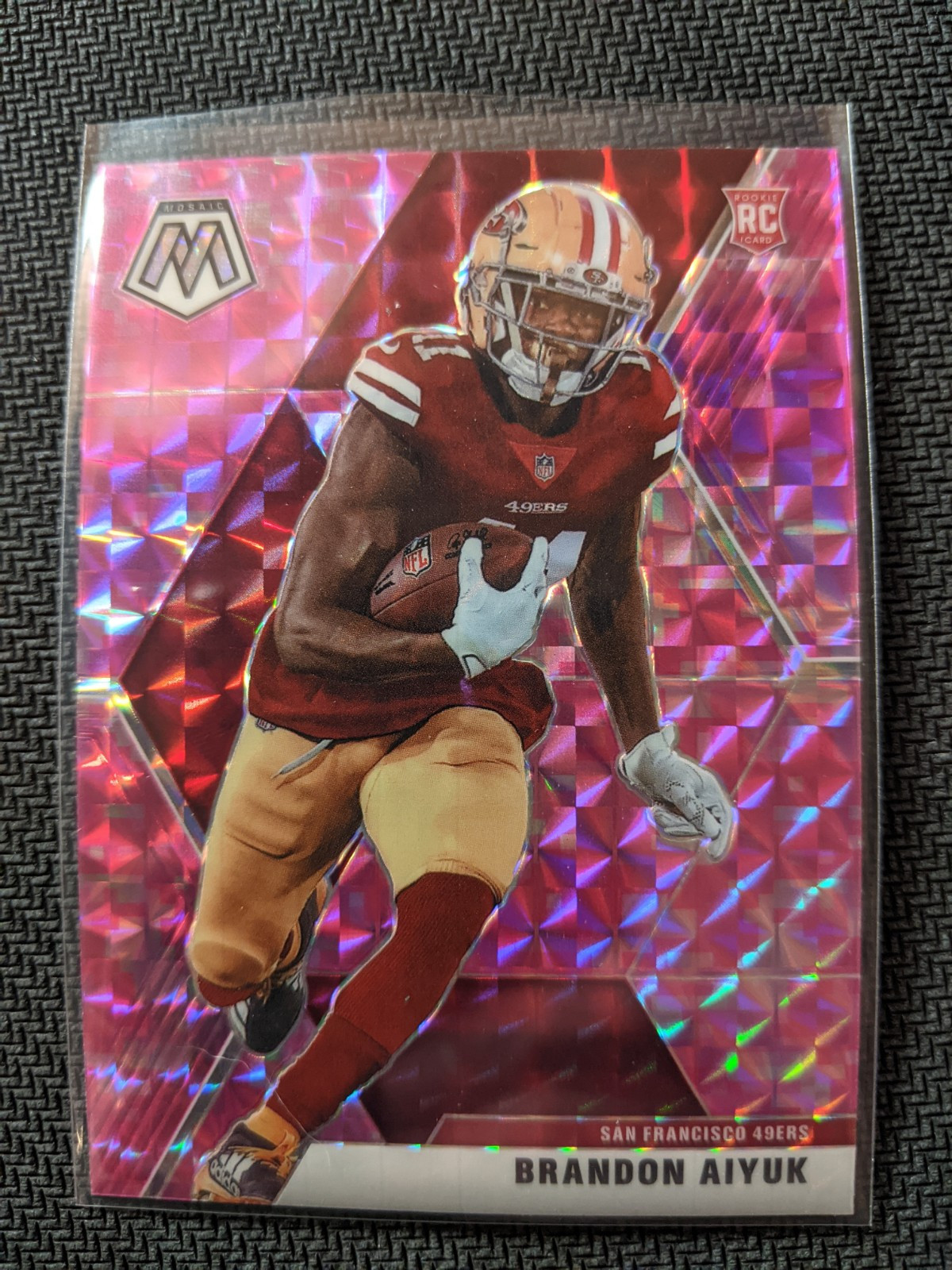 2020 Mosaic Football Brandon Aiyuk Camo Pink Prizm Rookie Card RC #210