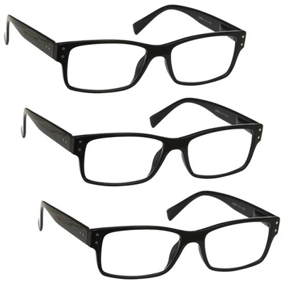 3 Packungen Herren Große Designer Stil Lesebrille Federscharniere UV Lesegerät RRR11 - Bild 1 von 4