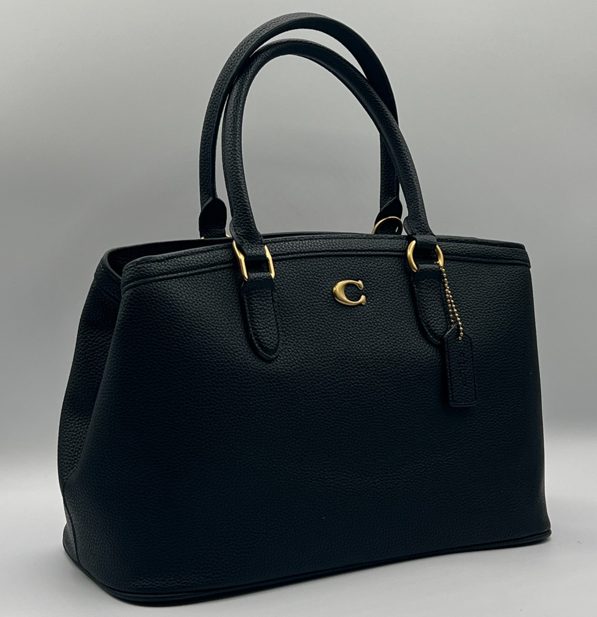 Coach Legacy Medium Carryall 28 Black Pebble Leather Satchel Tote