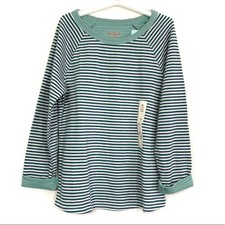 Cat Jack Girls Sz M 7/8 Green Striped Long Sleeve Shirt - NWT