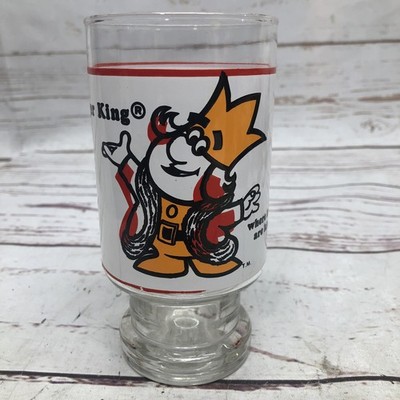Burger King Vintage Premium 1970's 80's Glass Fast Food Restaurant Advertising 