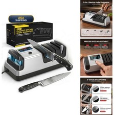 Newise Electric Knife Sharpener For Kitchen Knives, 3-Stage, Silver EKSSR