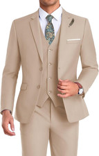 Men Suit Groomsmen Suit Orange Slim Fit 3 Pieces Suit for Men Notched Lapel Jack