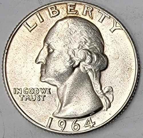 1964-D Washington Quarter - Almost Uncirculated (AU) condition - 90% Silver