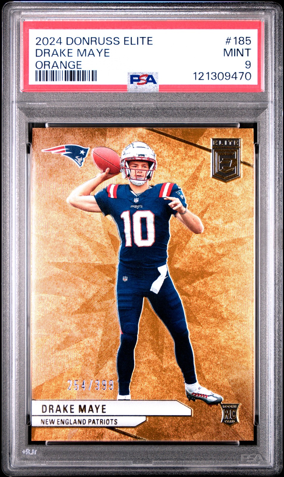 2024 PANINI DONRUSS ELITE ORANGE #185 DRAKE MAYE 254/399 PSA 9