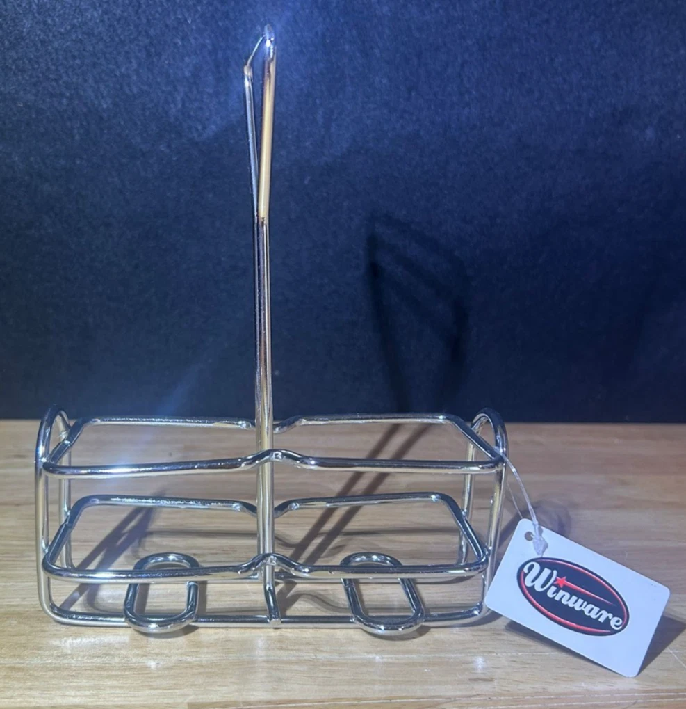 Lot of 12 Winco WH-3 Chrome Oil & Vinegar Cruet Bottle Holders – 6 oz, New
Opens in a new window or 